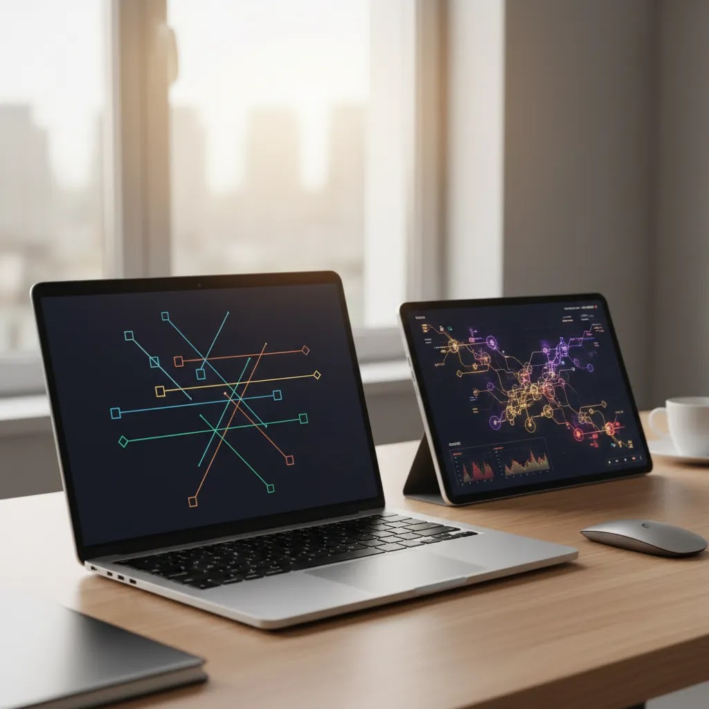 AI trading bot and algorithmic trading tools shown on professional screens for automated trading comparison