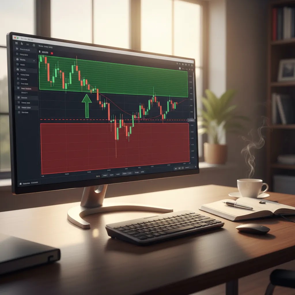 ATR stop loss and take profit planning using the atr indicator on a trading chart