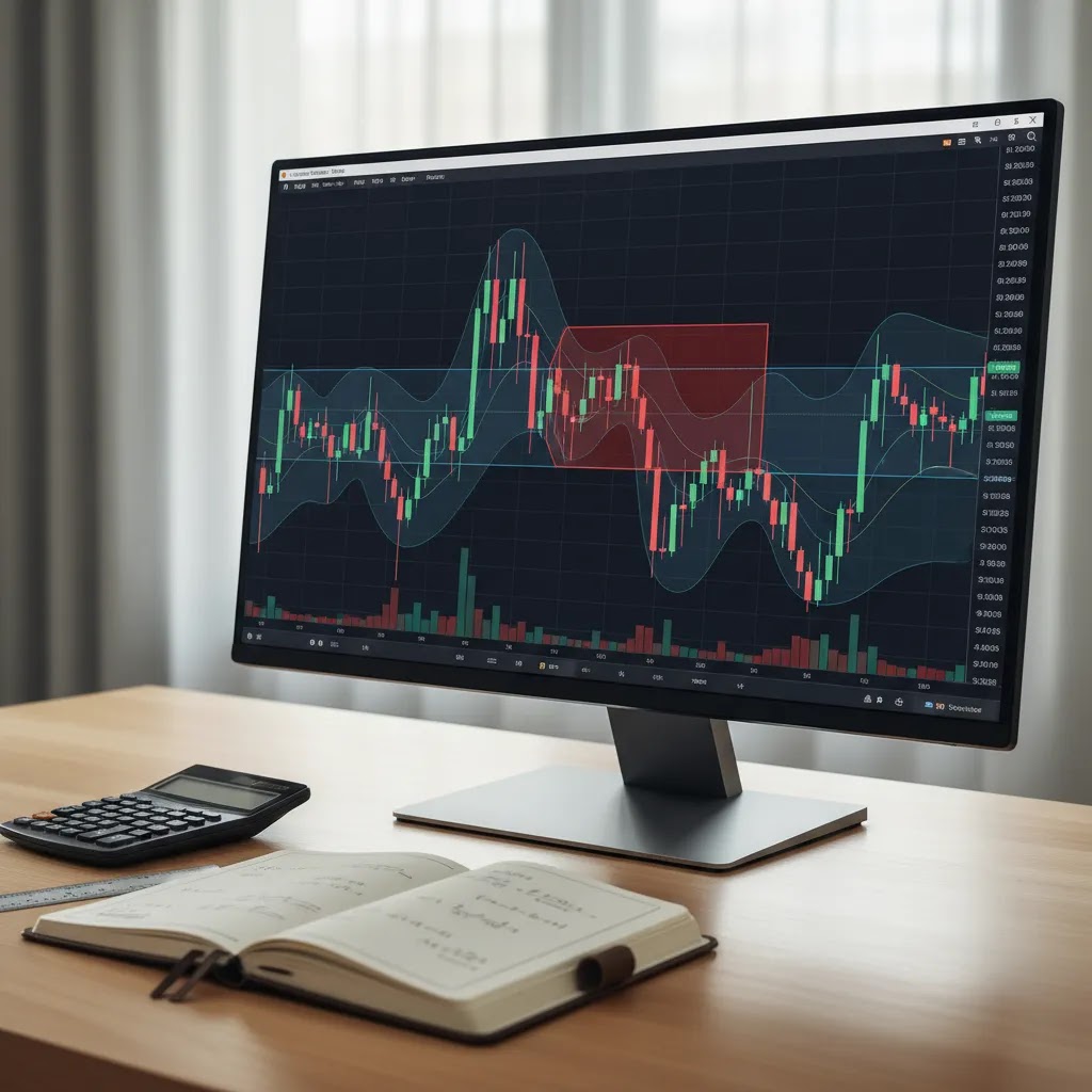 ATR stop loss example for volatile market conditions with dynamic stop loss placement on a trading chart