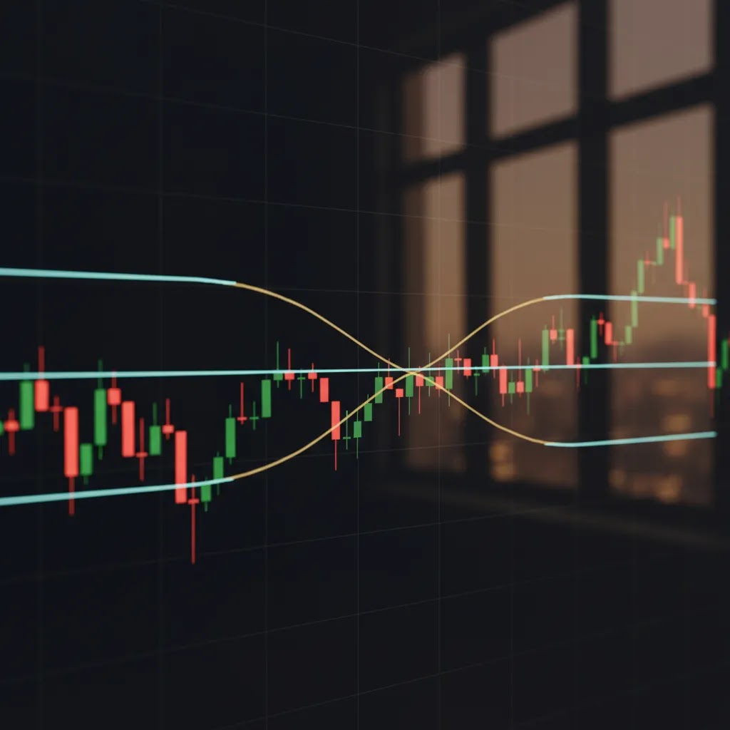 Bollinger bands indicator example showing expanding and contracting volatility bands around price