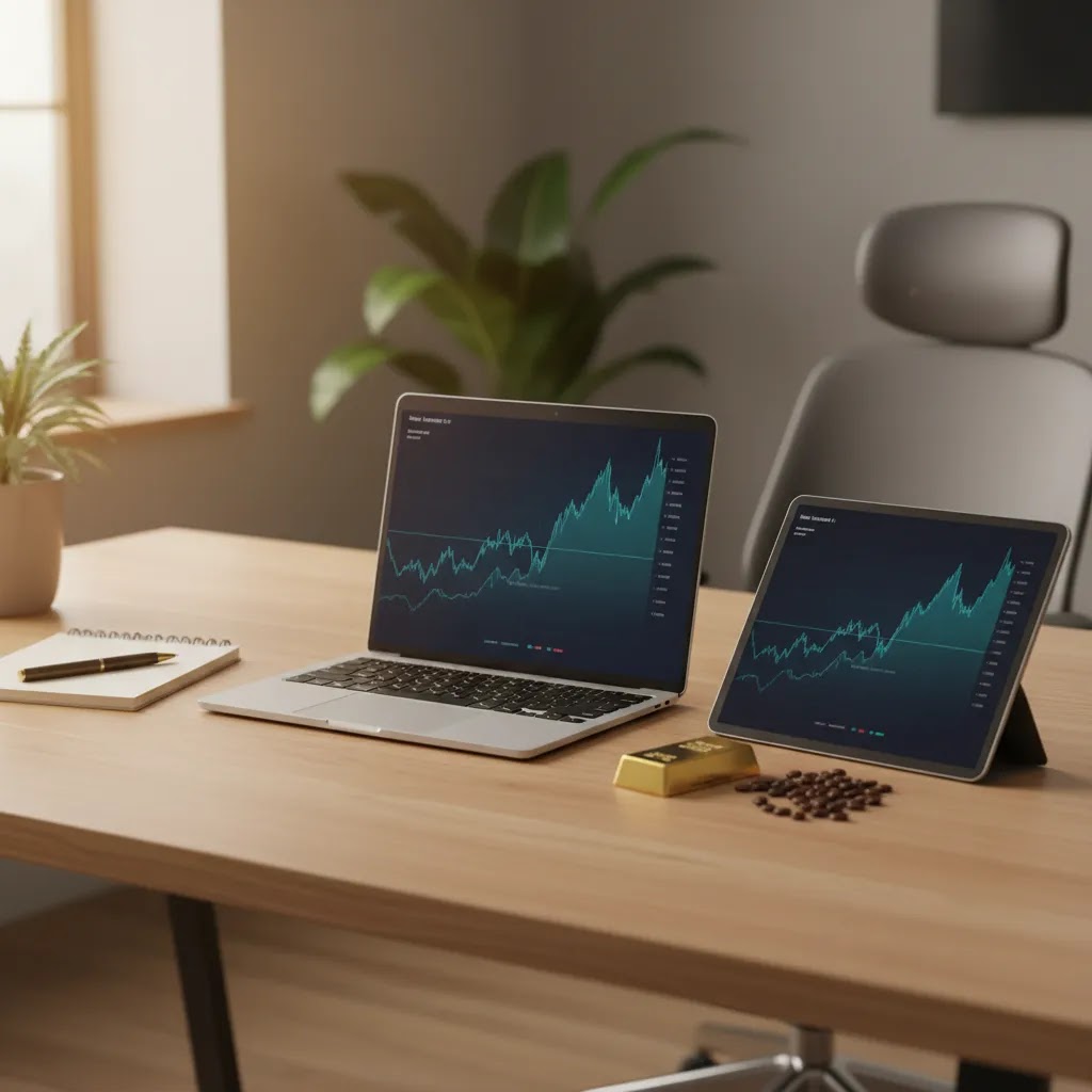 Commodity trading platform setup showing commodity CFDs futures and digital market access