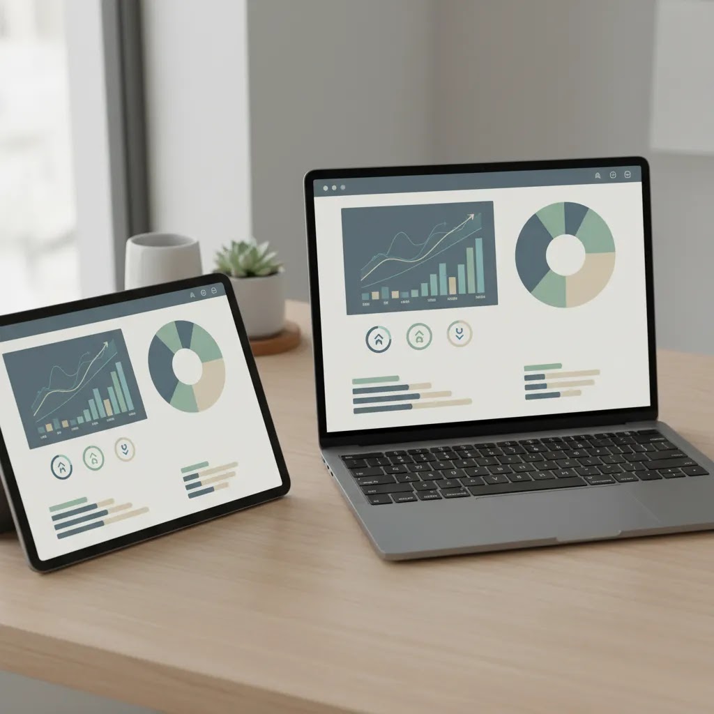 Copy trading meaning illustrated with synchronized trading screens for beginners