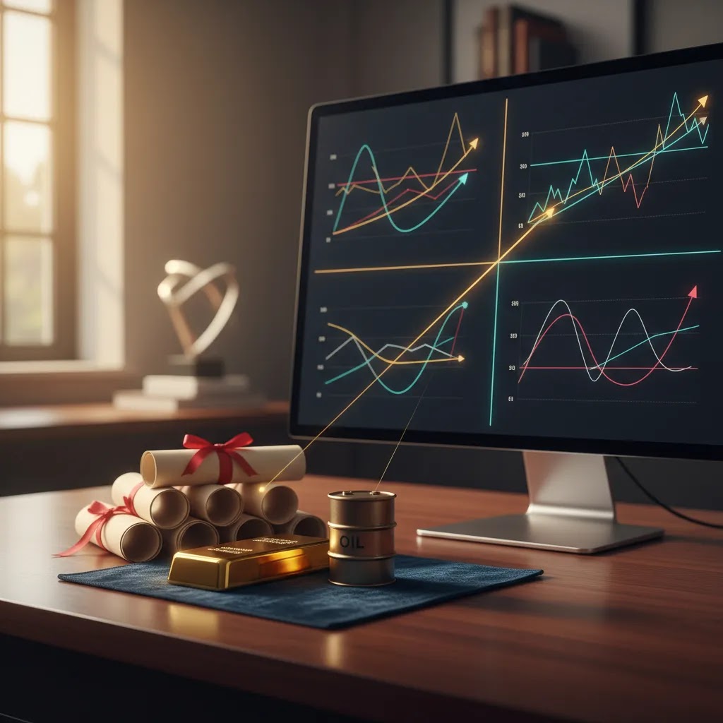Cross-asset correlation and diversification with stocks bonds gold oil and currencies