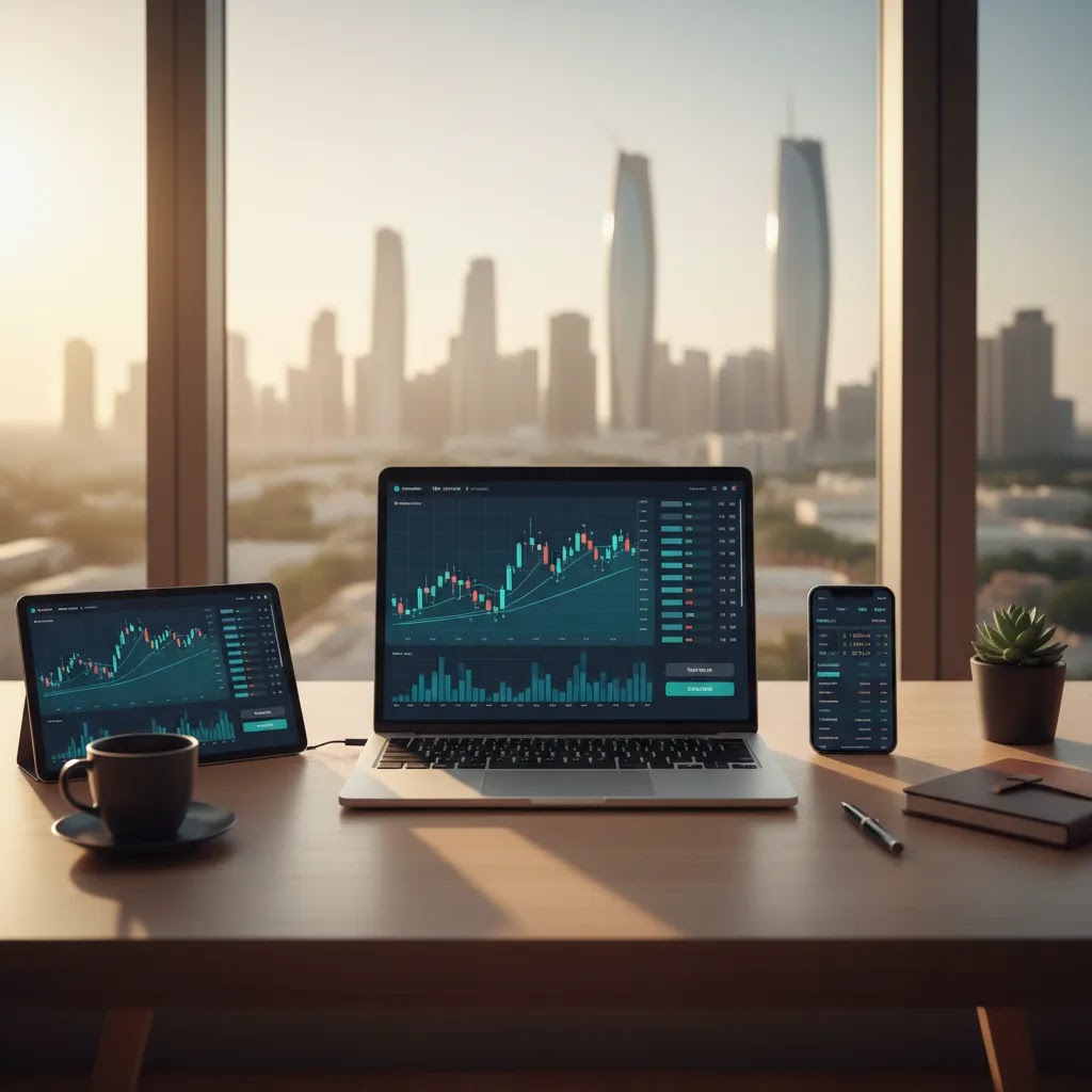cTrader guide hero image showing a modern trading workspace with multi-device platform access and advanced charting tools
