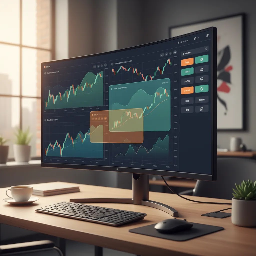 cTrader platform interface concept highlighting clean charting layout and advanced trading workflow