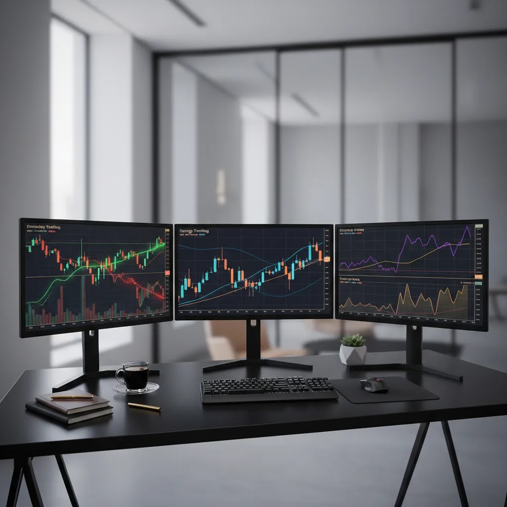 Best trading strategies shown through day trading, swing trading, forex trading, and stock trading screens