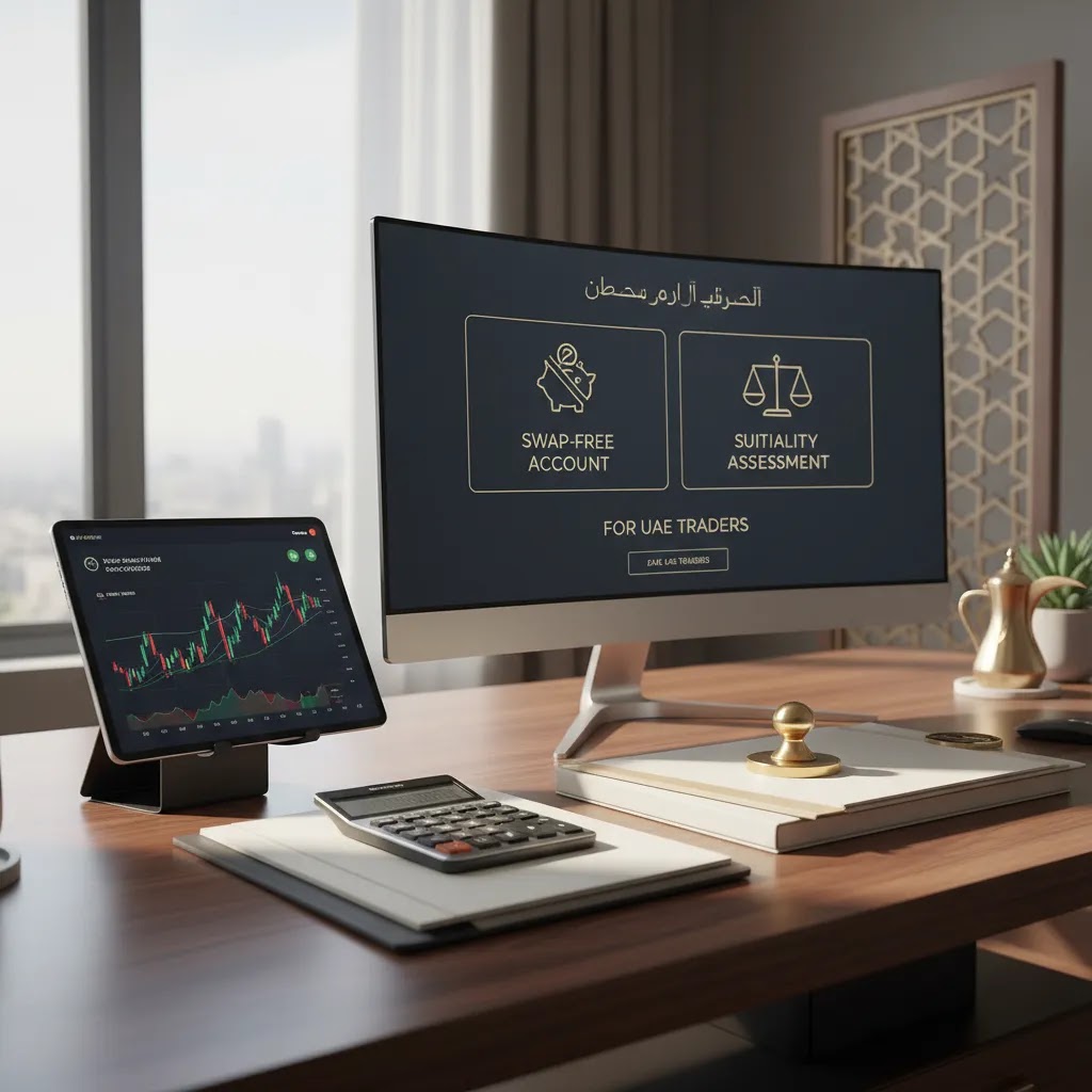Demo account and Islamic trading account selection for UAE traders comparing trading account types