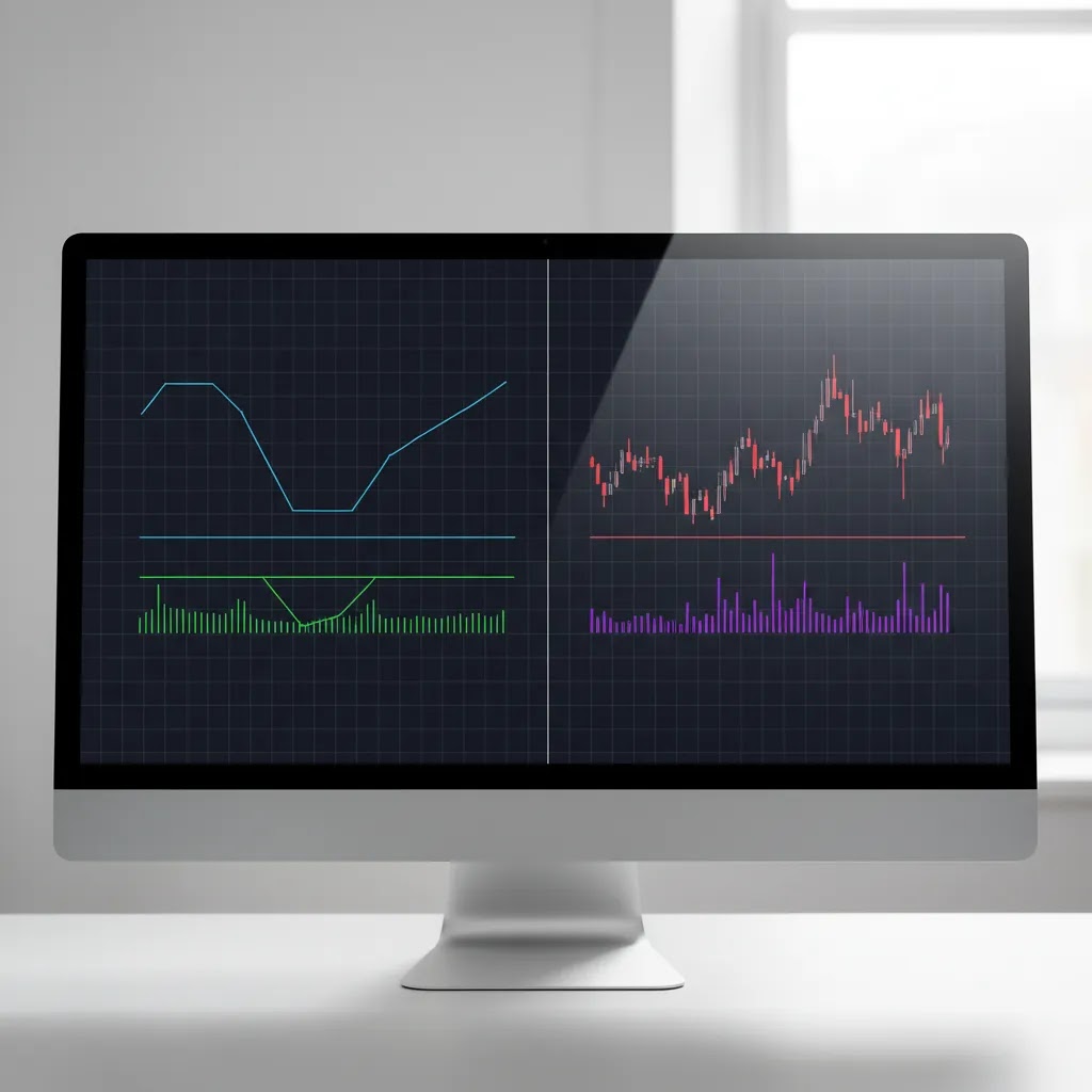 Divergence trading examples showing bullish divergence and bearish divergence on a market chart
