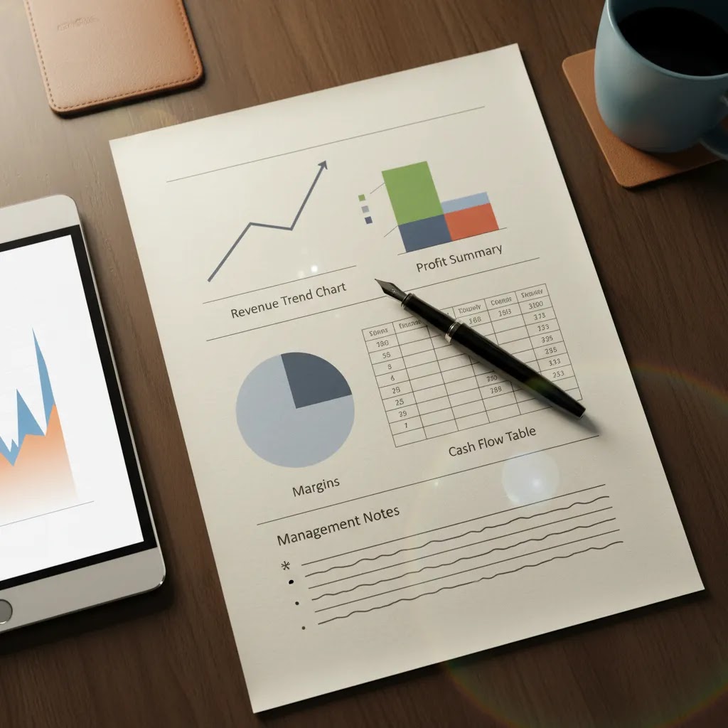 Earnings report guide showing the main sections investors review in quarterly earnings results