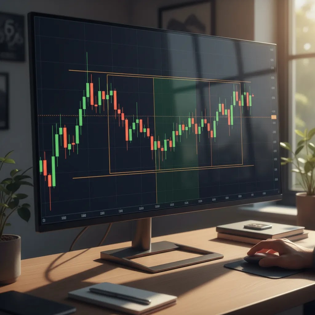 Flag pattern trading example with a clear bull flag style chart setup after a strong price move