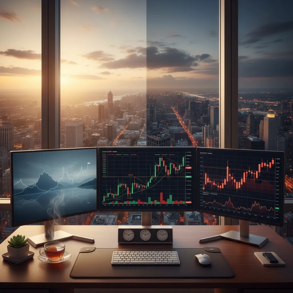 Forex market hours visual for UAE traders showing global session overlap and 24 hour trading