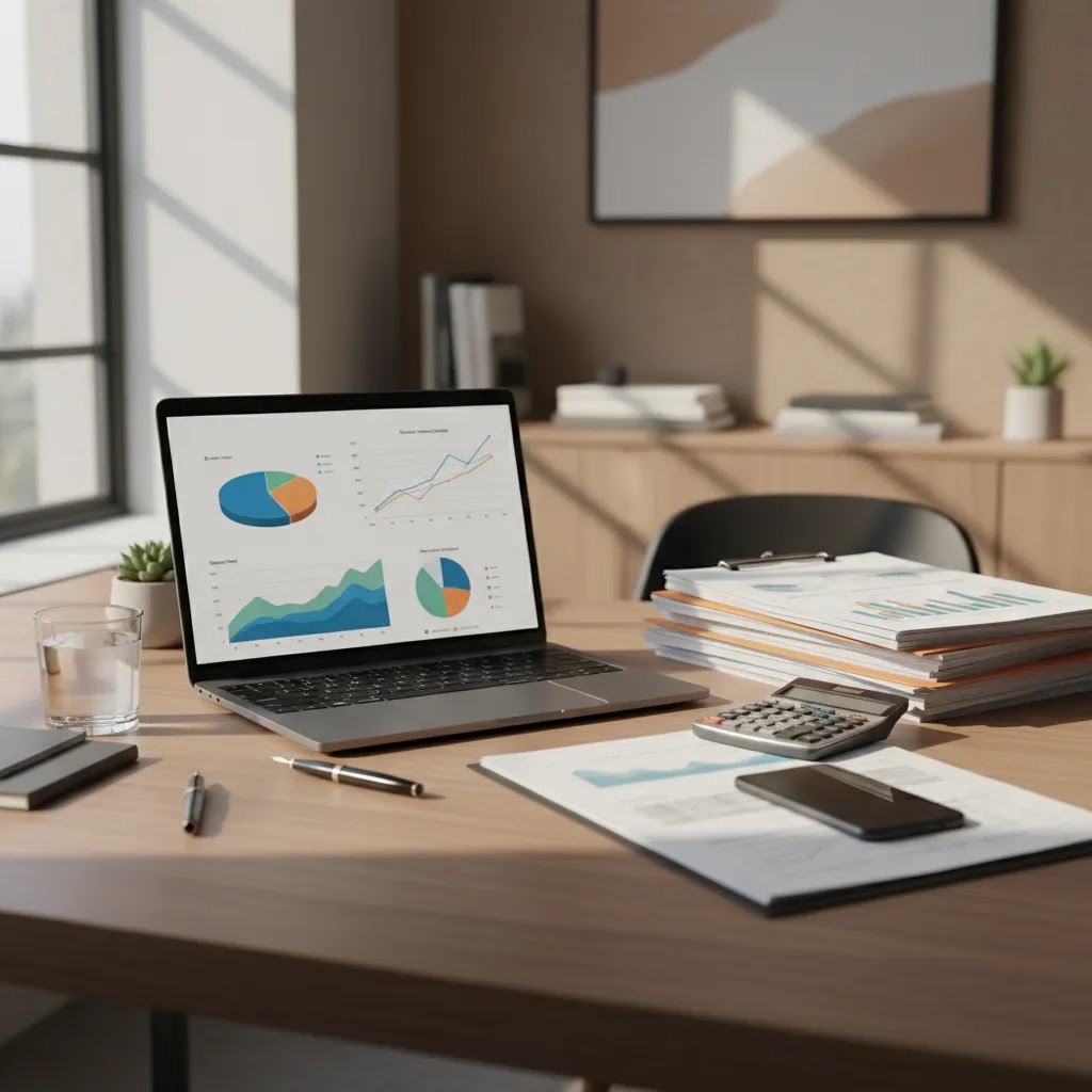 Fundamental analysis workspace for evaluating stocks beyond charts with financial reports and valuation tools