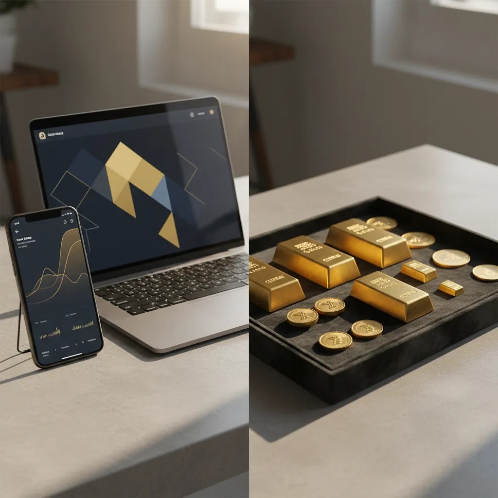 Gold ETF at a glance compared with physical gold ownership for UAE beginners