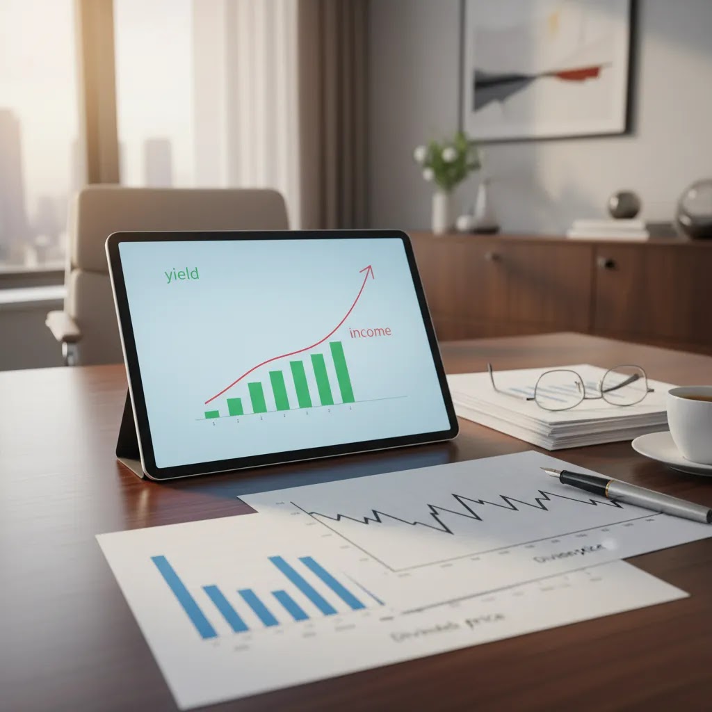 High dividend yield stocks risk analysis with falling share price and payout visuals
