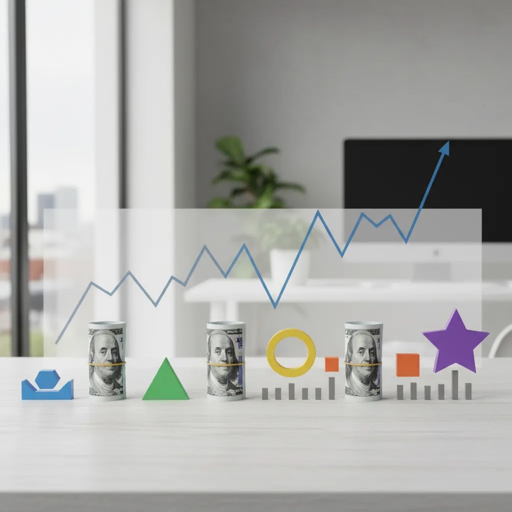 How dollar cost averaging works with fixed regular investments across changing market prices
