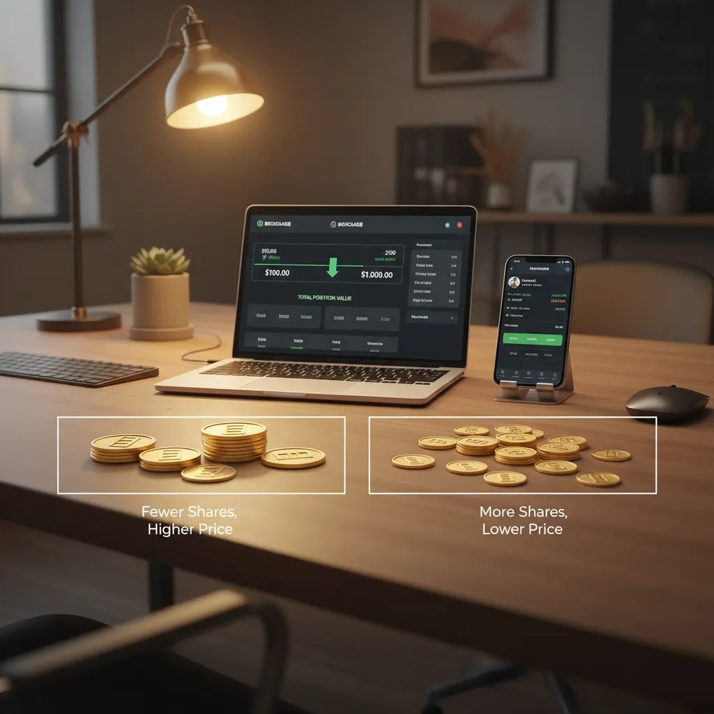 How stock split works in a brokerage account with more shares at lower price after a stock split