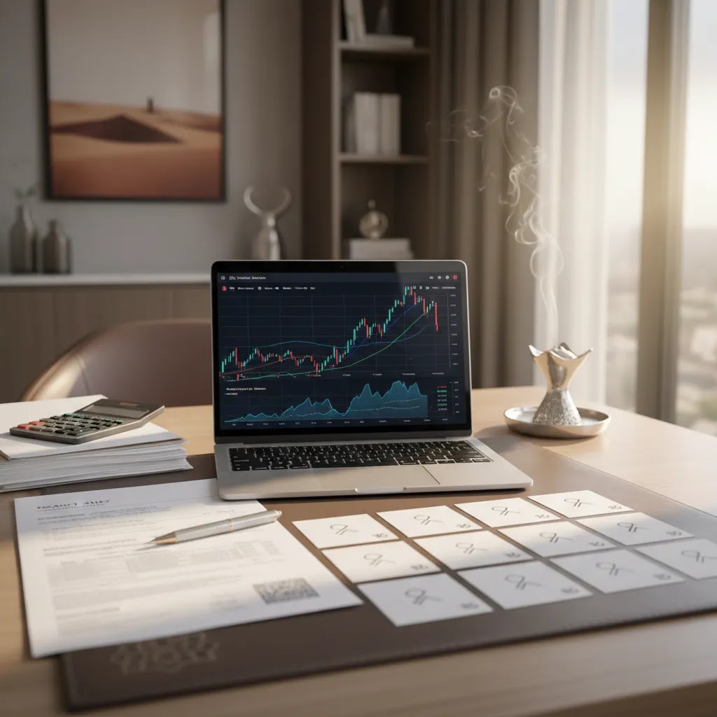 How to analyse a stock with a professional stock analysis checklist on a desk for UAE investors