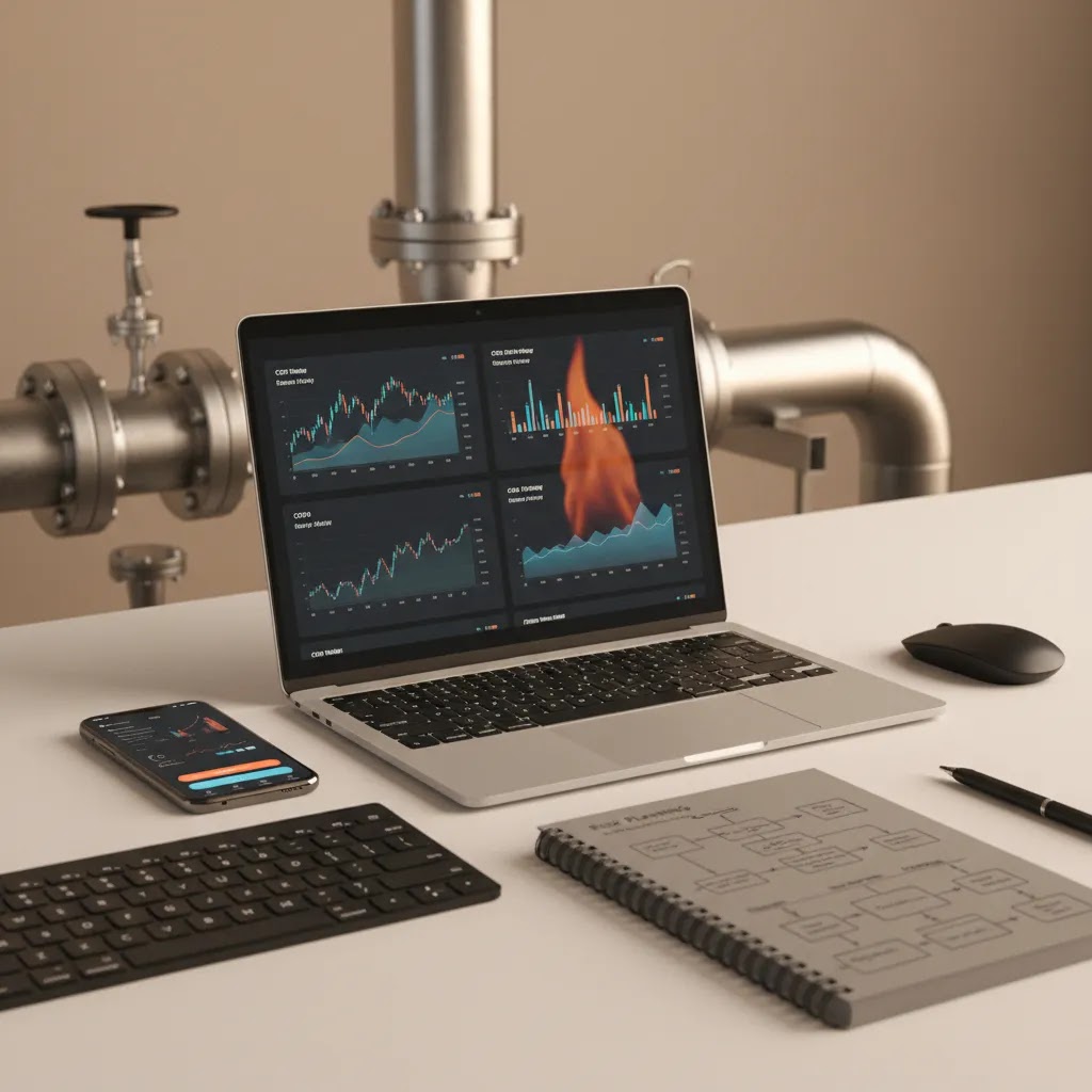 How to trade natural gas image showing trading platform setup and risk management tools