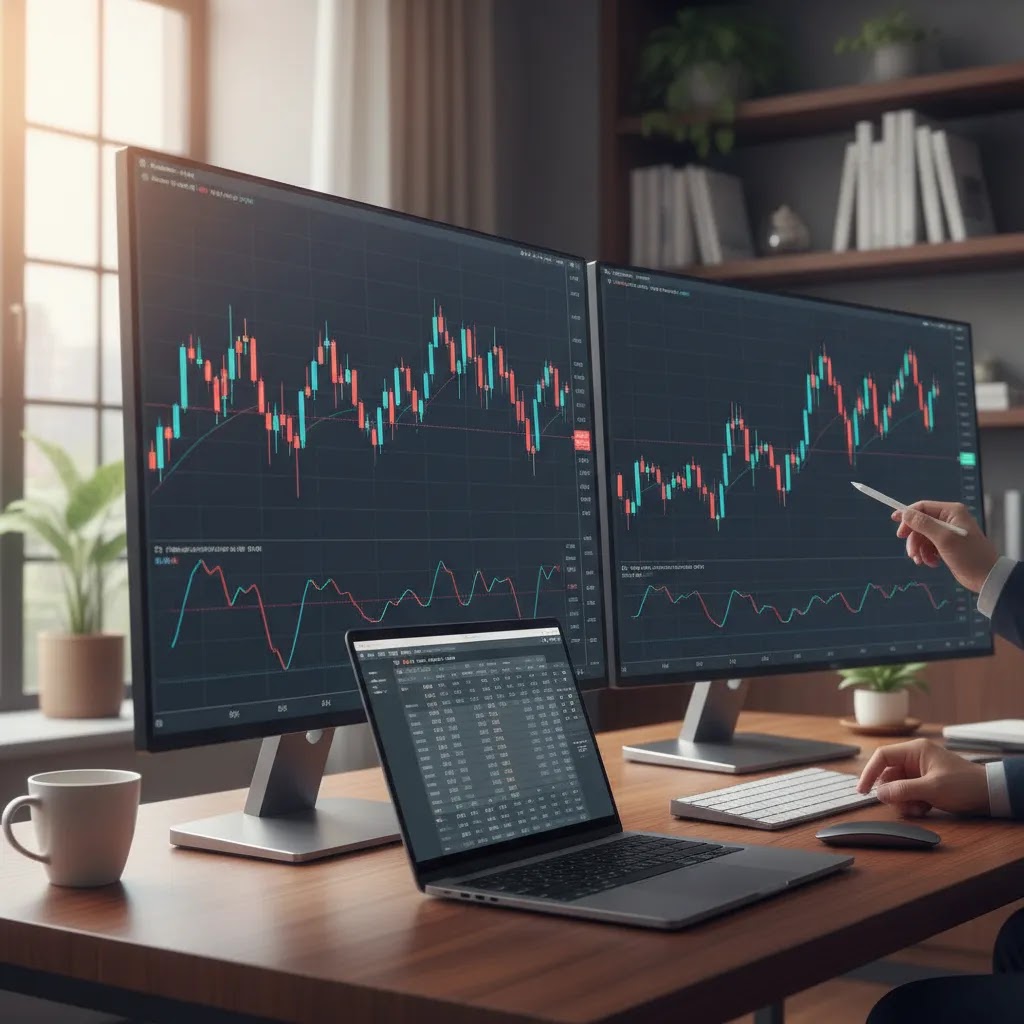 MACD divergence example on a trading chart showing momentum and price mismatch