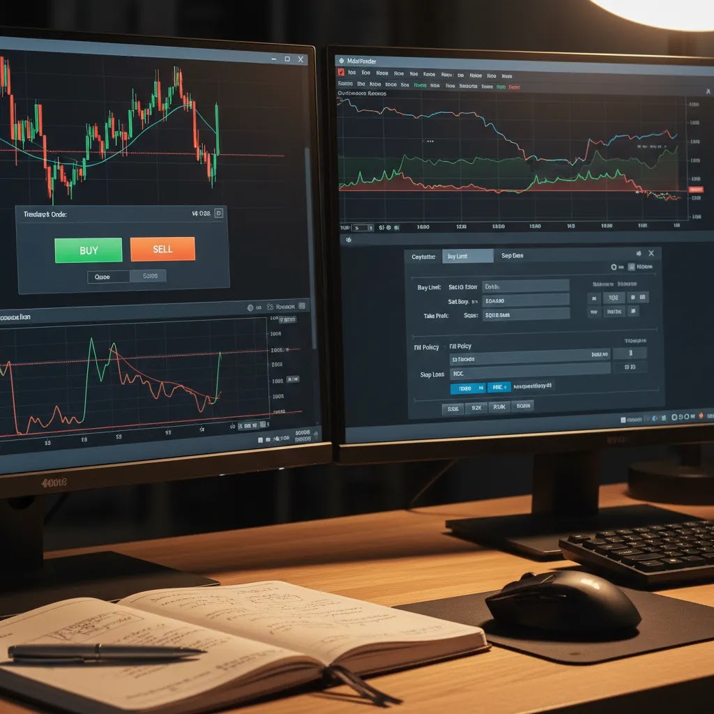 MT4 vs MT5 order execution and order types comparison on trading platform screens