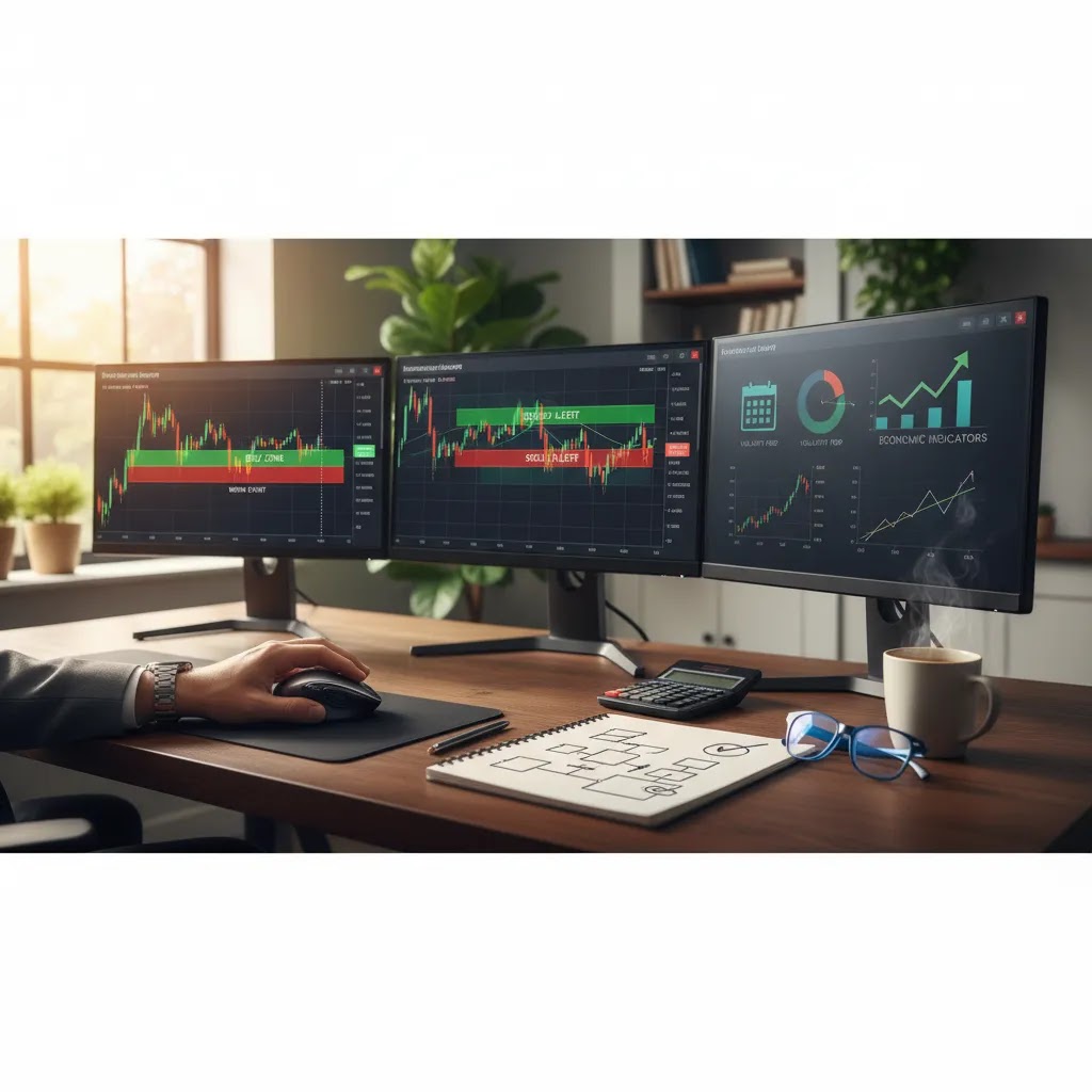 News trading strategy using an economic calendar to manage risk around economic indicators