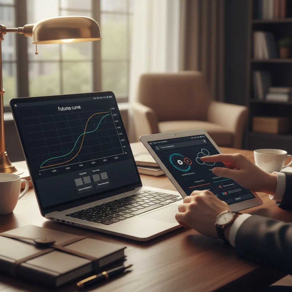 Oil futures and CFD trading platform image showing charts and tools for oil trading for beginners