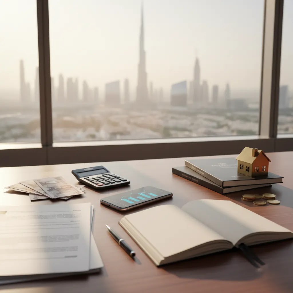 Opportunity cost visual showing UAE financial decision trade-offs between cash savings, investing, and property