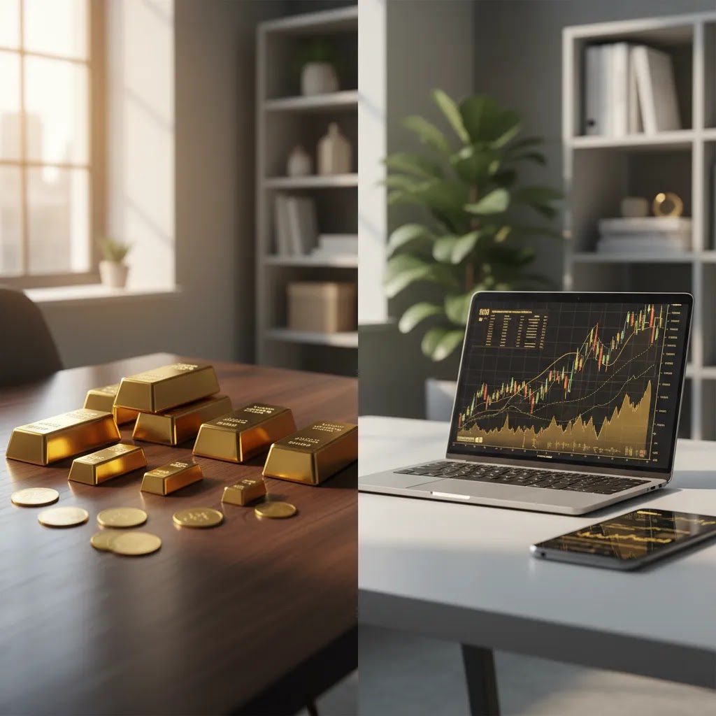Physical gold vs paper gold for investors looking to invest in gold UAE