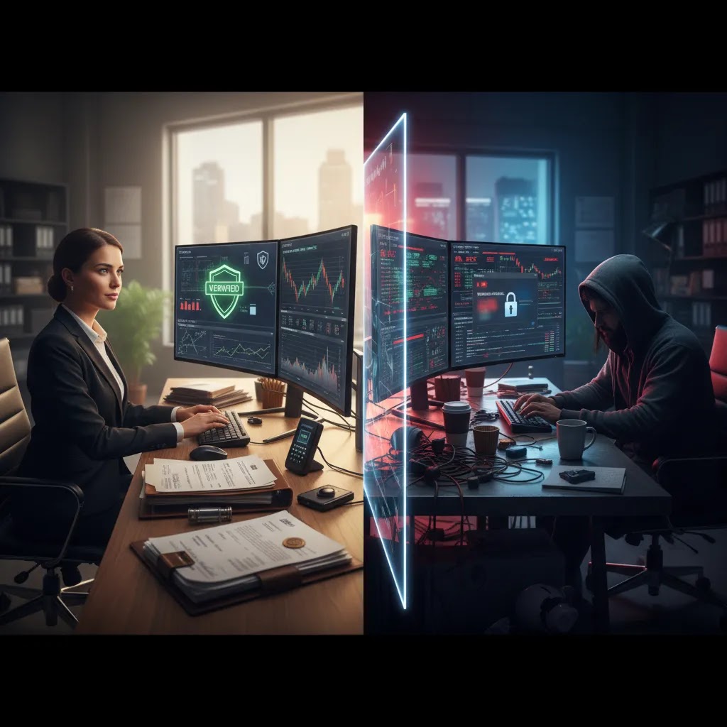 regulated vs unregulated broker comparison showing broker fraud and scam trading platform risks