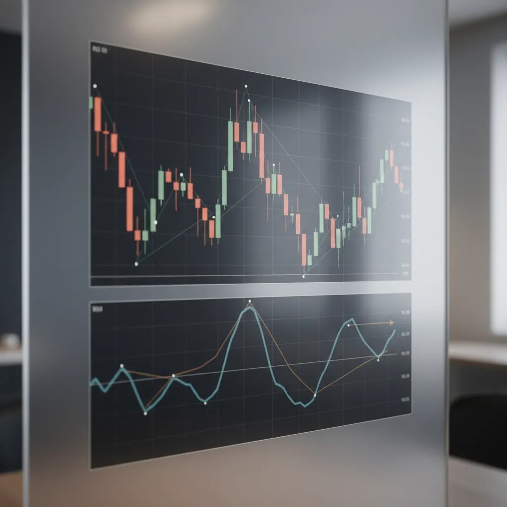 Relative strength index chart illustrating how the RSI indicator tracks price momentum in trading