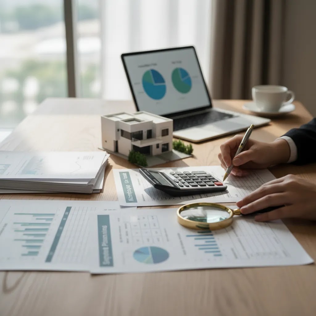 Rental yield Dubai calculation scene showing property costs returns and investor due diligence