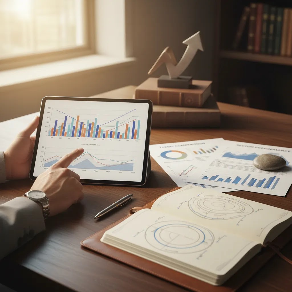 Sector analysis process with sector performance charts and portfolio planning tools