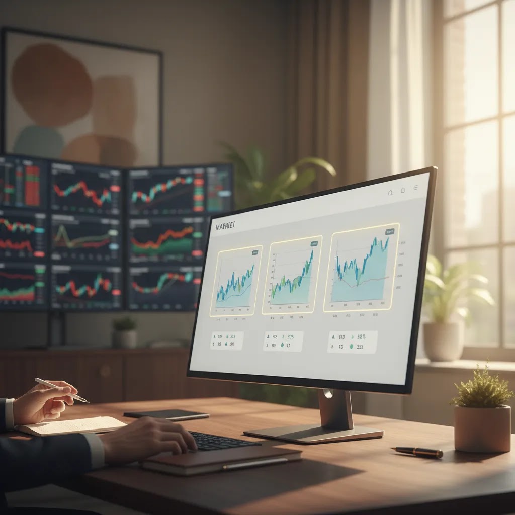 Selective stock watchlist concept showing focused stocks to watch instead of scattered market noise