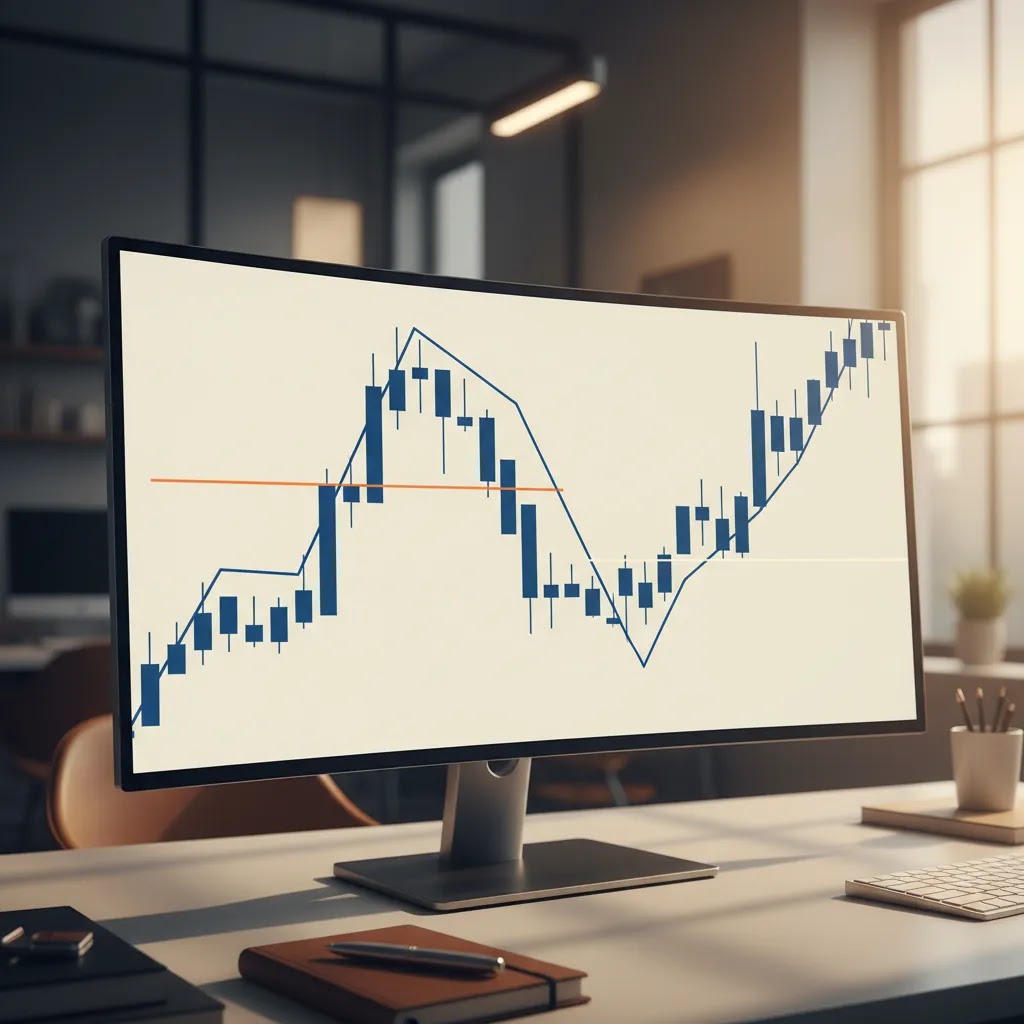 Support and resistance trading example with breakout retest and bounce strategy on a market chart