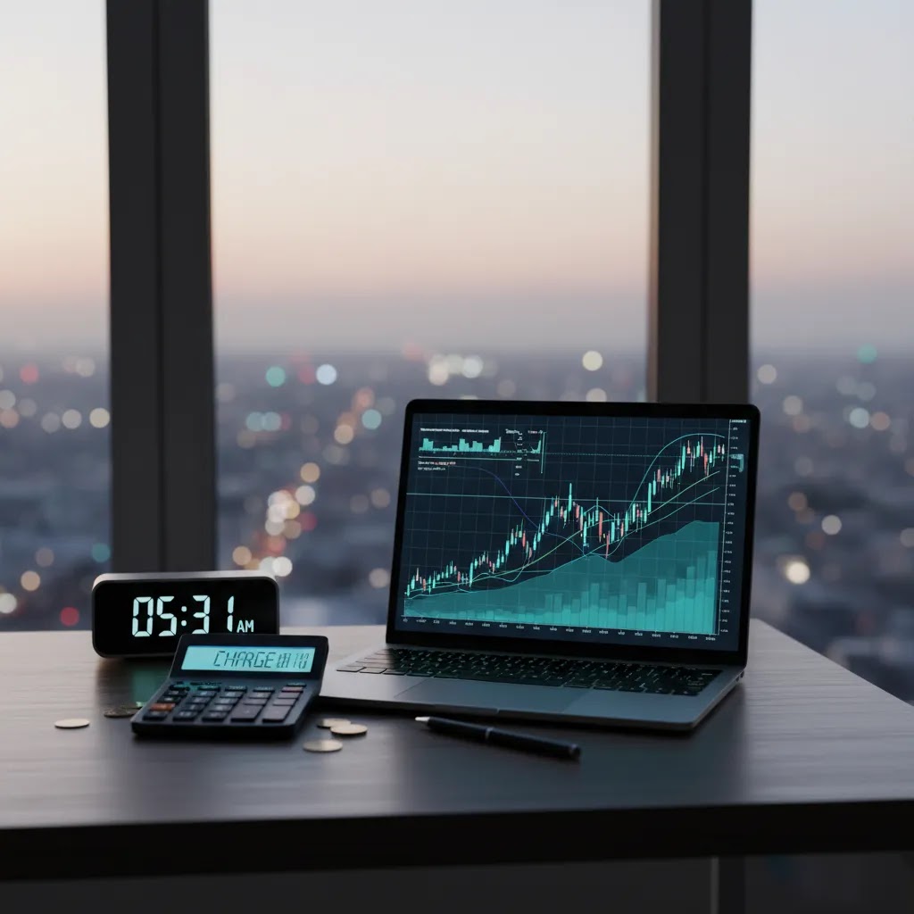 Swap fees and overnight fees concept showing broker fees for held trading positions