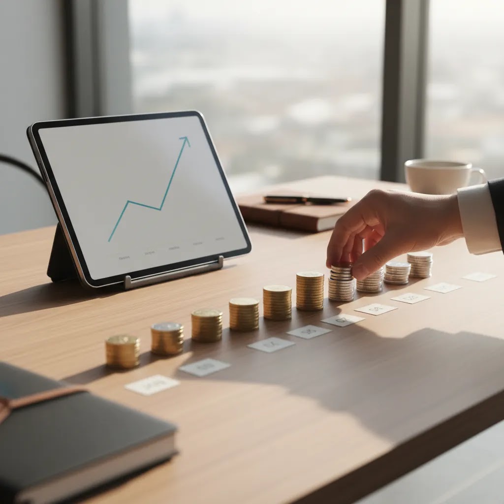 systematic investment plan in the UAE illustrated through recurring monthly contributions and portfolio growth