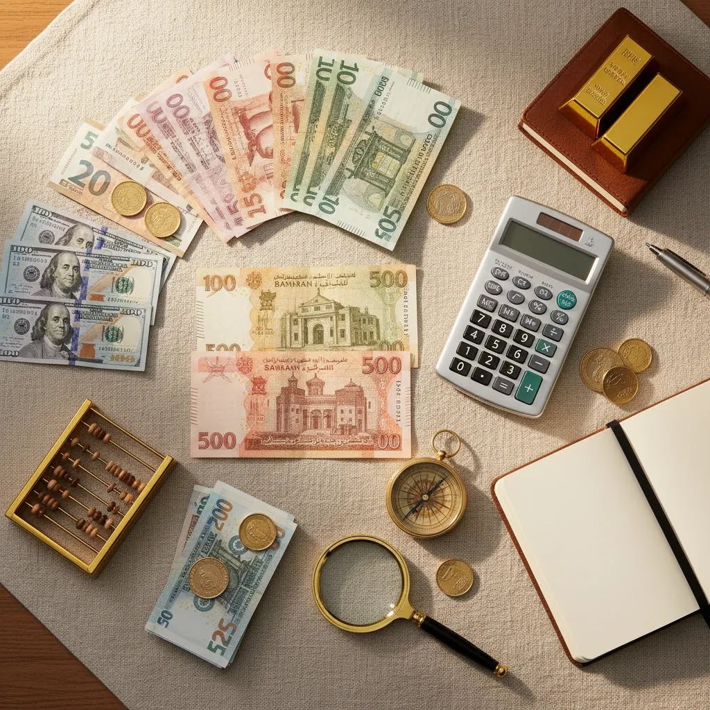 Top 10 strongest currencies in the world 2026 featuring Gulf currencies and global currency ranking visuals