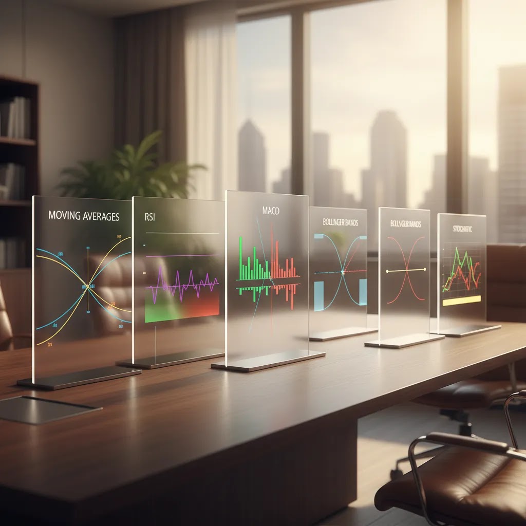 Top forex indicators for beginners including moving averages RSI MACD Bollinger Bands and stochastic