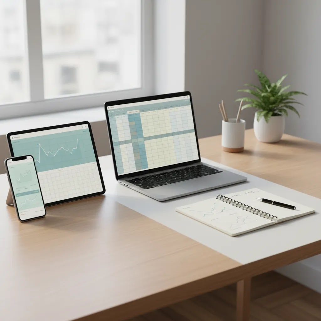 Trading journal app, trading journal spreadsheet, and notebook comparison for tracking trades