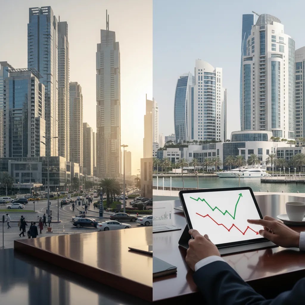 UAE stock market overview showing visual comparison for investors looking to invest in DFM and invest in ADX