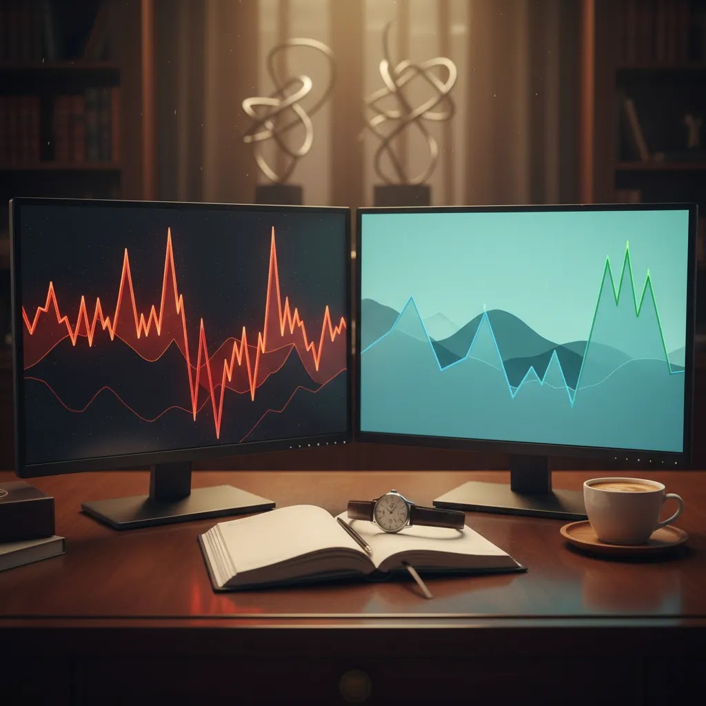 Volatility meaning illustrated with high volatility and market cap risk comparison