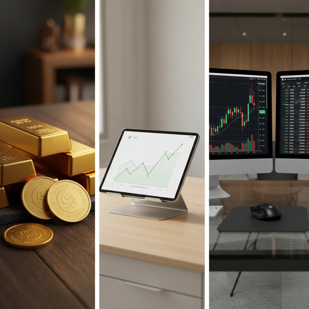 Ways to trade gold in the UAE including physical gold, ETFs, CFDs, and futures