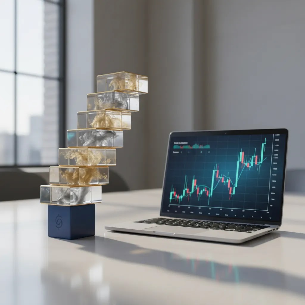 What is leverage in trading visual showing small capital creating larger market exposure