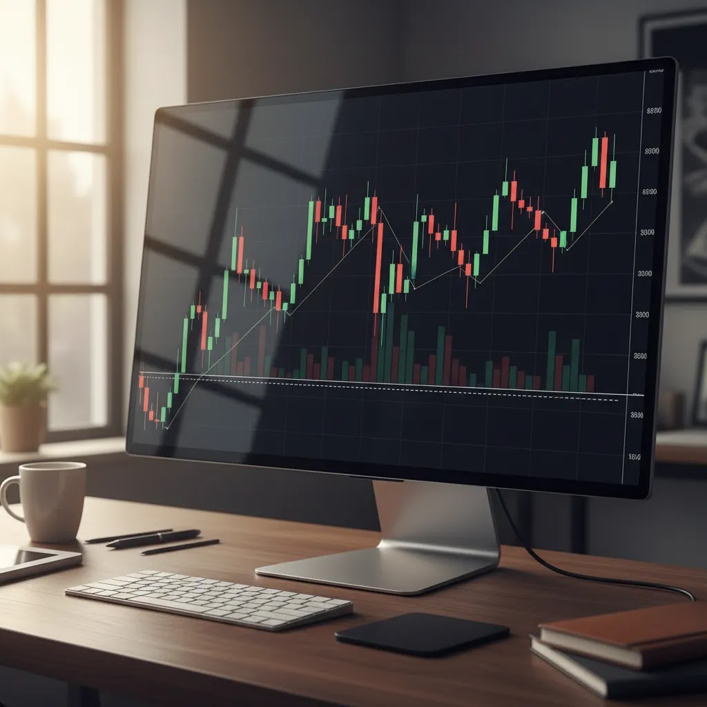 What is price action trading illustration showing a naked chart with candlestick structure and key levels