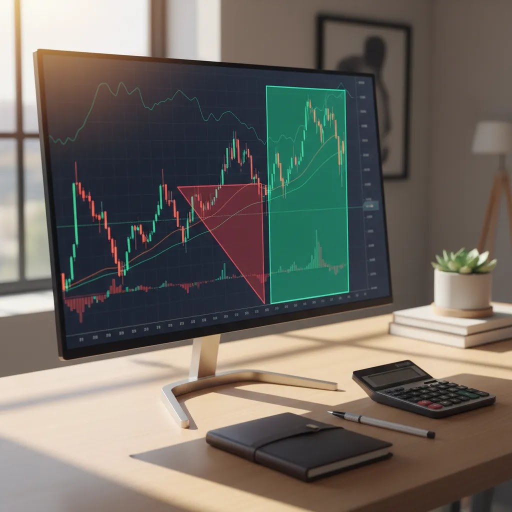 What is risk reward ratio visual with trading chart showing risk to reward ratio zones