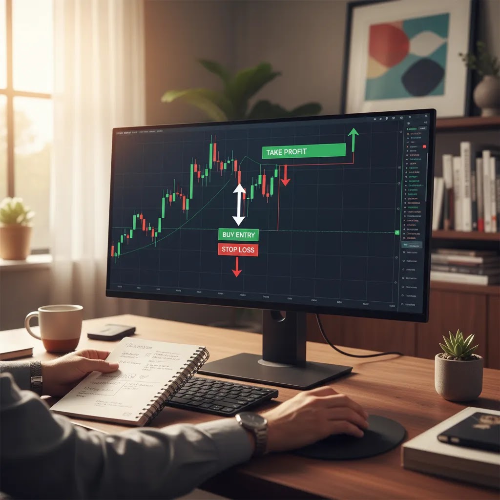 Where to put take profit with risk to reward planning and stop loss strategy on a professional trading setup